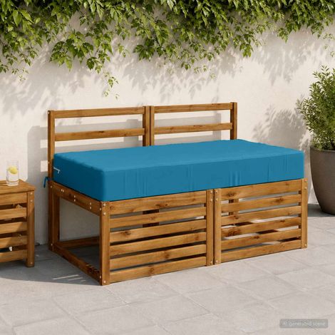 vidaXL Almohada para el asiento SOEST 100% Poliéster Azul claro (1/5)
