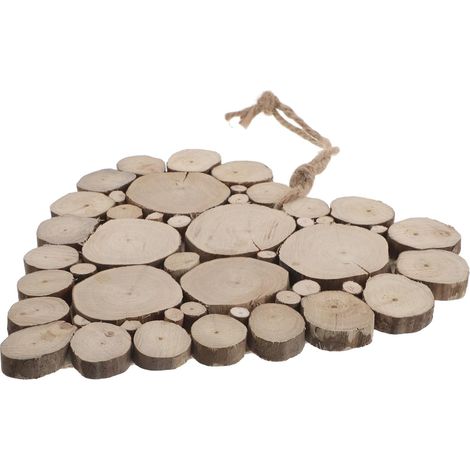 coration en Bois Massif de C ur 20 CM Ornement Romantique (1/5)