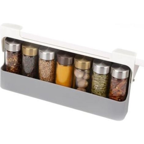 Supports pour Placard, Rangement de cuisine sous l'étagère, Porte-épices pour le garde-manger, Gris (1/5)