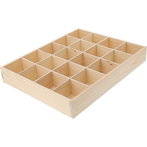 Boîte de rangement en bois à 20 compartiments, organiseur de cravates, séparateurs de tiroir, boîte de rangement en bois pour vêtements, boîte de rangement pour sous-vêtements (1/5)