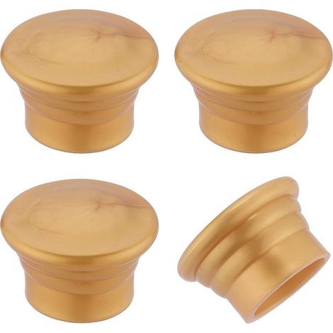 Lot de 4 Embouts de Tringle à Rideau en Plastique, Finitions Dorées Brillantes pour Tringles Romaines, Diamètre Intérieur 1,1 Pouce-lsw