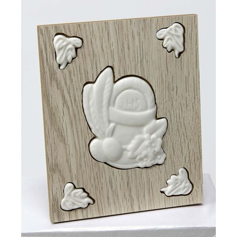 Linea Due Elle Icona con Calice in Porcellana 9 x 0,6 x 11 Cm Legno