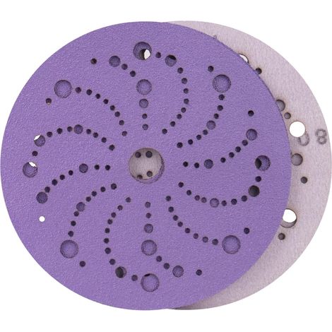 Lot de 25 disques abrasifs 150 mm Grain 240 Papier abrasif en céramique poreux Bleu Ponceuse excentrique Papier abrasif pour bois, métal et automobile (1/5)