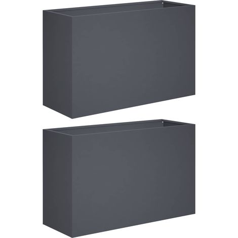 Macetero de Jardín 2 uds. Gris antracita 80 x 30 x 40 cm vidaXL