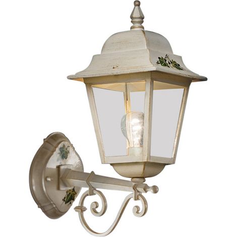 Applique Da Esterno Classica Gorizia Metallo Ceramica Bianco 1 Luce E27 (1/4)
