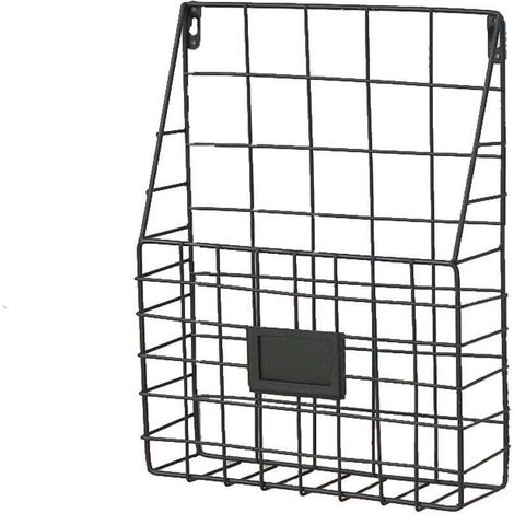 1pcs Étagère murale Porte-Magazine/Porte-revue Panier à Journaux Porte Revue Mural (Noir)