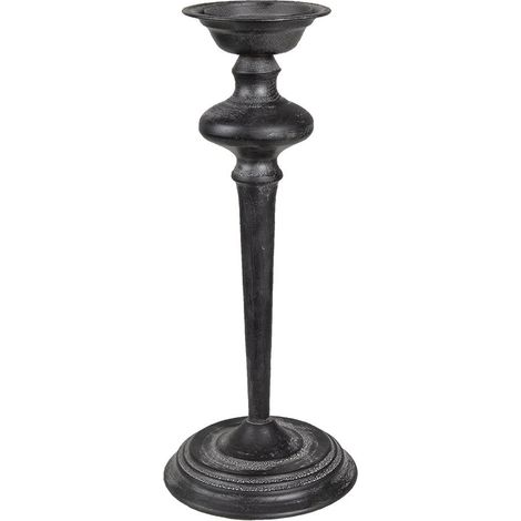 Chandelier Bougeoir en Fer Noir Porte-Bougie Décoration Intérieure 16 x 38 cm - PANGIVO (1/2)