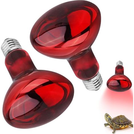 Wärmelampen für Reptilien, 2 Stück 100W E27 Infrarot dimmbare, langlebige Wärmelampe für Bartagamen, Echsen, Schildkröten, Reptilien und Amphibien