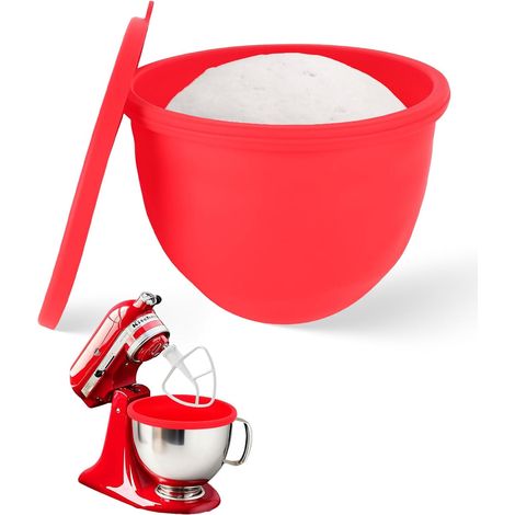 Silicone Bowl Insert for Mixer, Silicone Liners for Mixers TILT-HEAD 4.8L, Mixing Bowl Liners with Lids, Accessories and Spare Parts (Red) (1/5)