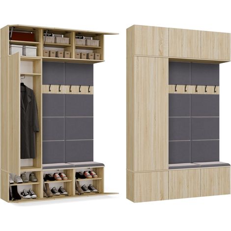 HAGA III 1Sz2W - 1x Armadio + 2x Asta Appendiabiti - mensole - 150x35x238 cm - ROVERE SONOMA (1/5)