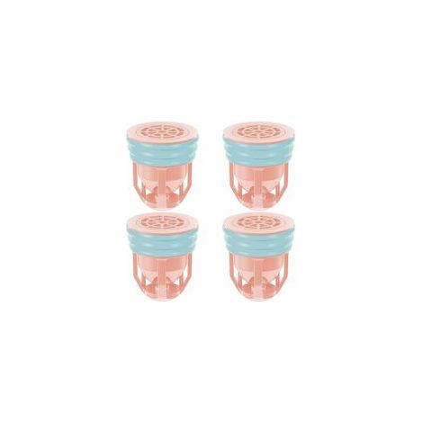 Lot de 4 siphons de sol PVC avec grille anti-cheveux et filtre, rose, pour salle de bain et jardin –