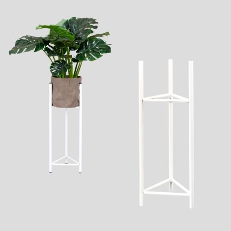 Soporte para maceta de metal blanco Loft Lizio M MAX. Maceta de 26 cm. (1/5)