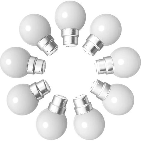 Lot de 9 ampoules blanches B22 Incassables