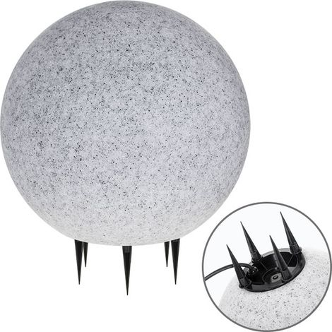 Bolas de Luz con Clavo BONINA IP65 1xE27 Al.46xD.40cm Granito (1/2)