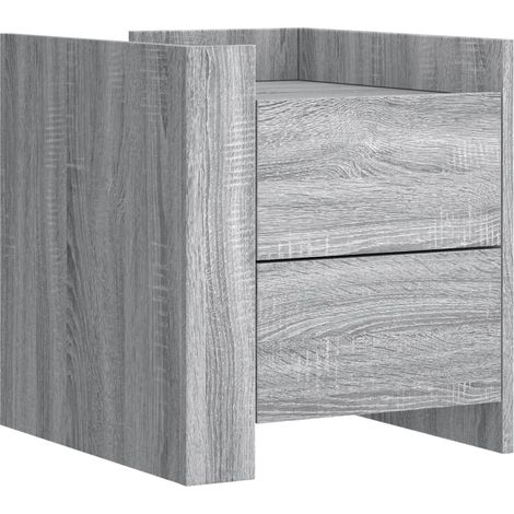 Comodino con due cassetti 45 x 50 x 50 cm MDF grigio DEC034673
