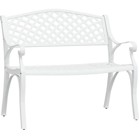 Maison Exclusive - Zahradní lavice 102 cm litý hliník bílá (1/5)