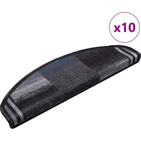 Maison Exclusive - Tappetini per Scale Autoadesivi 10 pz 65x21x4 cm Nero e Grigio (1/5)