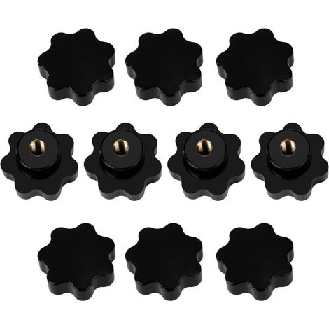 M8 Star Head Clamping Knob with Female Thread Handle in Bakelite for Machine Tools, Furniture, and Cabinets - 10 Pieces (1/5)