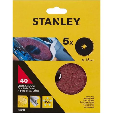 Disco Stanley in Carta Abrasiva per Smerigliatrici 40 Gr Ø 115
