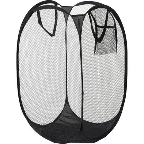 Grand panier à linge pliable de 75 l avec poche latérale paniers à linge avec poignées pour chambre à coucher et salle de bain (1/5)