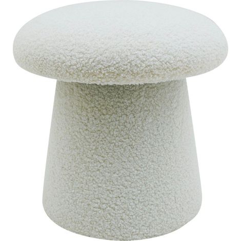 CASA COLLECTION Pouf In Tessuto Teddy Mushy Bianco (1/3)