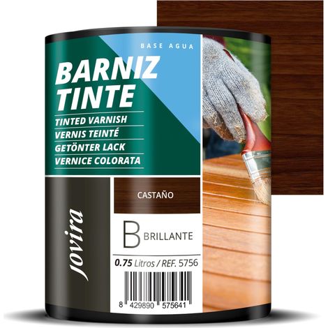 JOVIRA PINTURAS Vernice colorata a base d'acqua, finitura lucida. Speciale per la colorazione e la verniciatura del legno. (750 Millilitri, Castagno). E-04 (1/5)