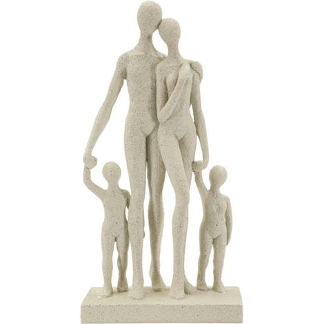 Scultura decorativa in resina crema, 16x8x30,5 cm – Statuetta Family Stons (1/5)