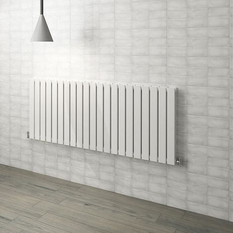 Flat Panel Radiator 600x1428mm White Double Horizontal Modern Central Heating Radiators