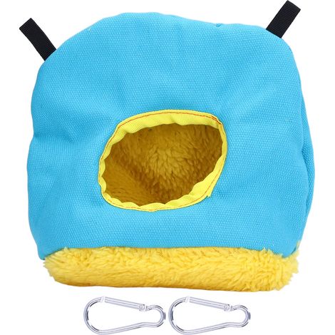 Nid rond douillet pour oiseaux en peluche bleue, doux, gain de place, facile à nettoyer, maison sécurisée pour perruches (1/5)