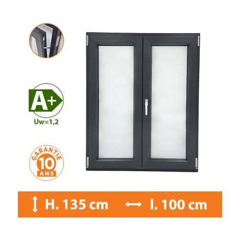Fenêtre 2 Vantaux Gris - H.135 x l.100 cm (1/5)