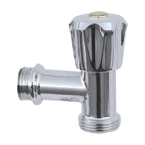 RUBINETTO PER LAVATRICE A SQUADRA A VITONE  1/2x3/4 cromato     MADE IN ITALY
