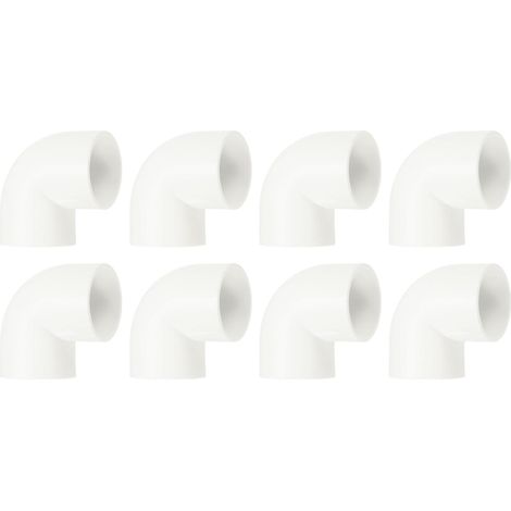 8 Pcs 1-1/2" Coude À 90 Degrés Raccords De Tuyau PVC Blanc (1/5)