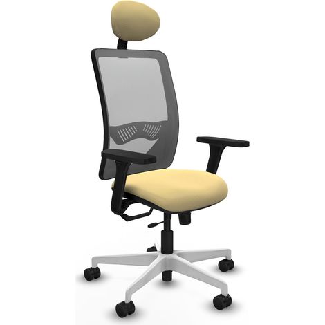 Chaise de bureau piqueras y crespo Zulema gris simili cuir crème (1/2)