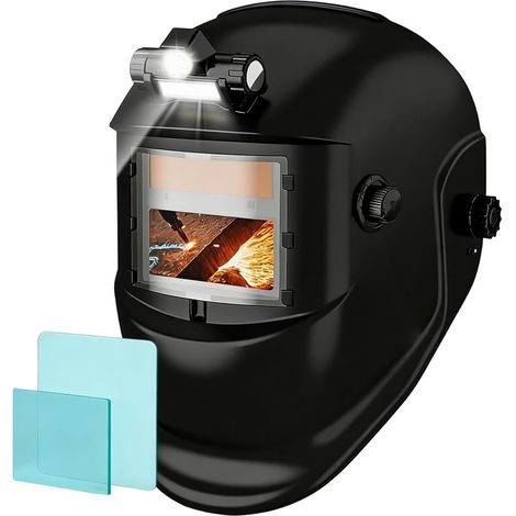 Casque de protection pour soudage à obscurcissement automatique - Visière et coiffe réglables avec éclairage,masque de soudeur pour chantier, réparation automobile, entretien, fabrication, construct (1/5)