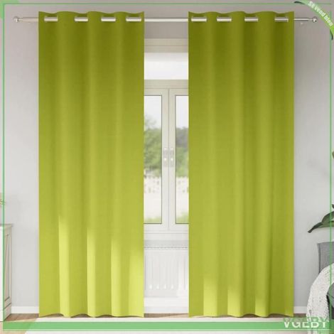 4107391 Rideaux occultants avec anneaux 2 pcs Vert 245 x 140 cm (1/5)