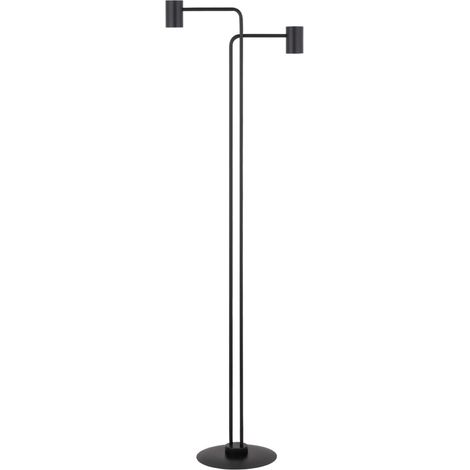 Lampadaire minimaliste noir 2 spots GU10 Luis Sigma