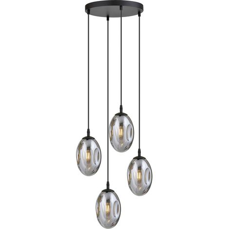 Lampada a Sospensione Astral, Acciaio verniciato a polvere, Vetro, Nero, Grigio, 40x100x40 cm (1/5)