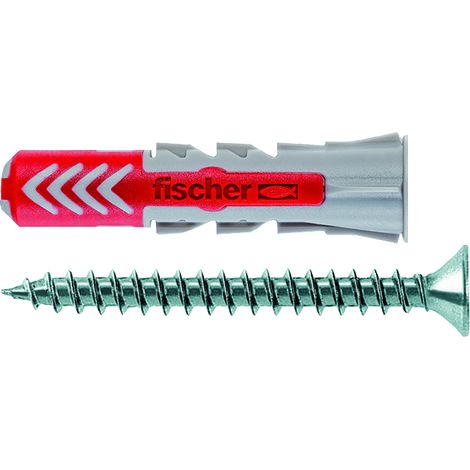 Fischer Kunststoffdübel mit Schrauben DUOPOWER 10X50 S, 25 Stück
