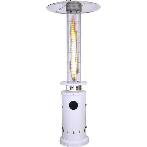 Marvin Stufa A Fungo Gas Bombola Gpl Da Esterno Portatile Cilindro Arredo Per Terrazzo Patio Giardino Locali Ristoranti In Acciaio Potenza 13Kw Bianco