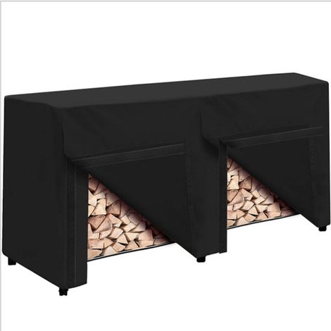Couverture de Support de Bois de Chauffage, Couverture de Support de bûches d'extérieur Domestique 420D Couverture de Bois de Chauffage imperméable et antipoussière(244x61x104cm) (1/3)