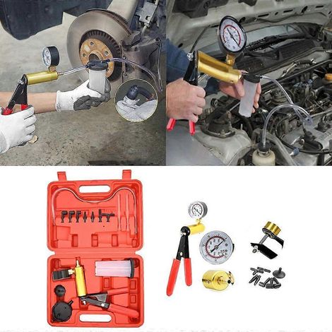 Kit de purge de freins portatif avec pompe à vide et outil de test de purge pour voiture et camion (1/4)