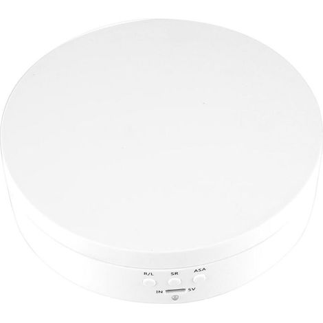 Plateau tournant électrique à 360° pour montres, téléphones portables, bijoux, bagues, verres, miroirs, présentoir, blanc (1/3)
