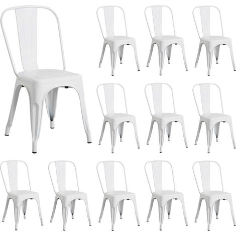 Confezione da 12 sedie industriali resistenti 45x54x85cm Thinia Home