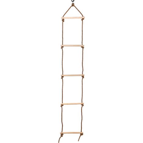 Stabile Kinderstrickleiter aus Holz mit 5 Sprossen, Tragkraft 150 kg
