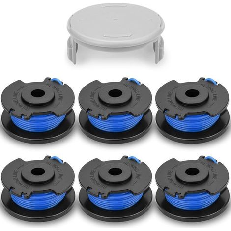 Bobine  Fil de Rechange 065 pour Taille-Bordures Ryobi One+,Compatible avec les Modèles 18V,24V,40V(Lot de 6 Bobines + 1 Bouchon)