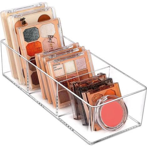 Organizador de maquillaje acrílico de 3 compartimentos - Almacenamiento de cosméticos para el baño - Organizador para exhibir joyas (1/5)