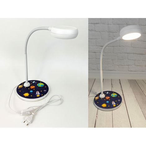 Kinder Schreibtischlampe WELTALL mit Flexarm zum Lesen, Höhe 43cm (1/5)