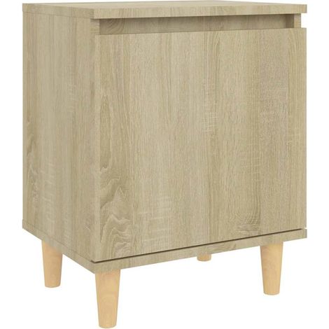 vidaXL Mesita de noche con patas madera pino roble Sonoma 40x30x50 cm (1/2)