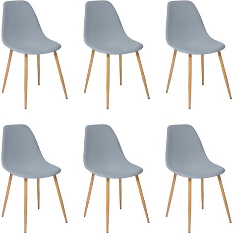 Lot de 6 Chaises "Taho" 86cm Gris (1/4)