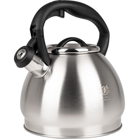 Pfeifender Wasserkocher – 1,8 l – Edelstahl – Induktions- und Gasherdgeeignet – Abnehmbarer Deckel – Silber (1/5)